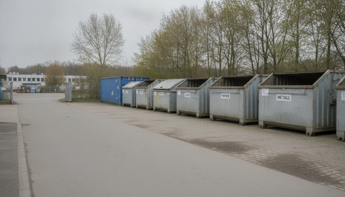 Kommunaler Wertstoffhof mit Containern