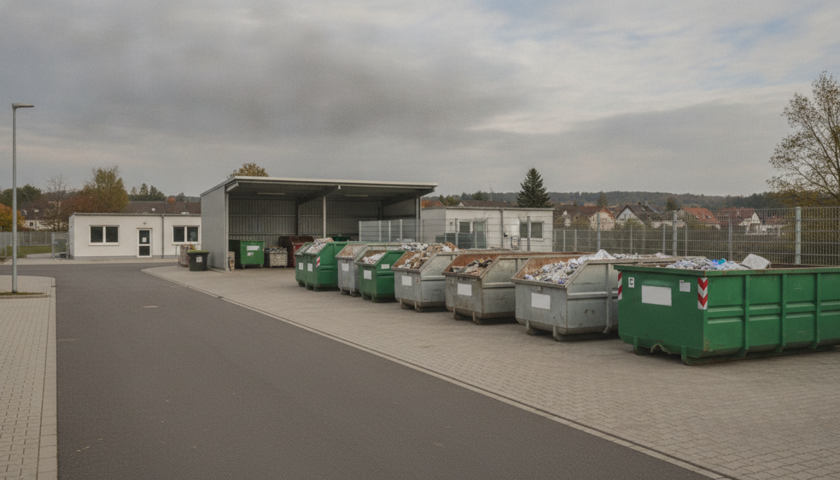 Kommunaler Wertstoffhof mit Containern