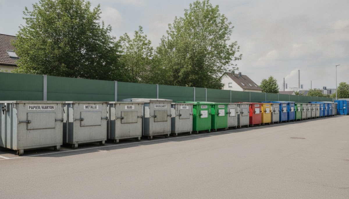 Kommunaler Wertstoffhof mit Containern