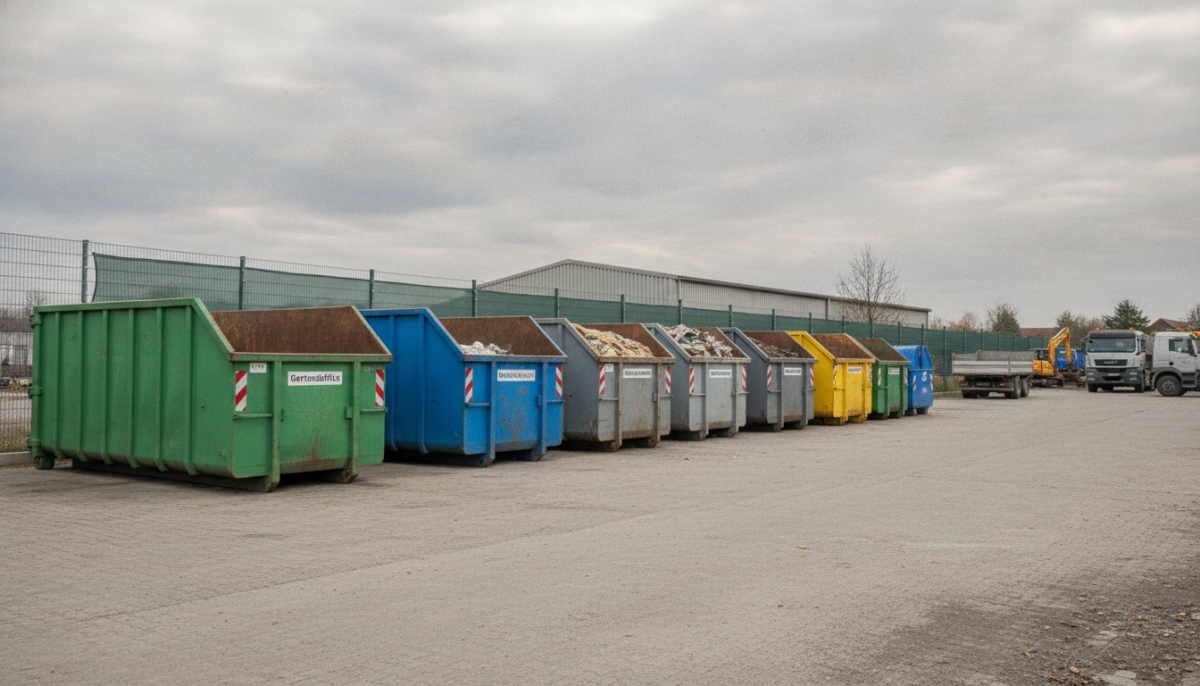 Kommunaler Wertstoffhof mit Containern