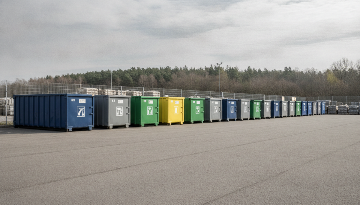Kommunaler Wertstoffhof mit Containern