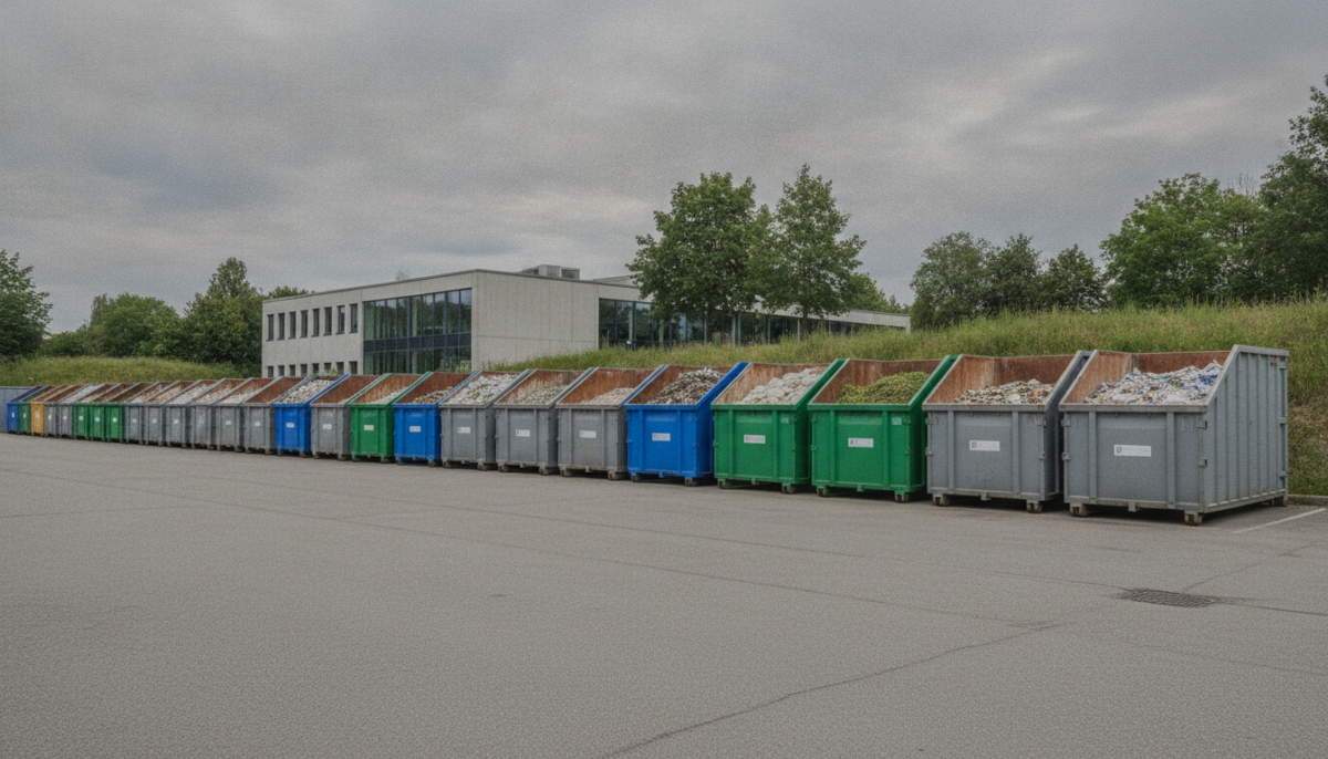 Kommunaler Wertstoffhof mit Containern