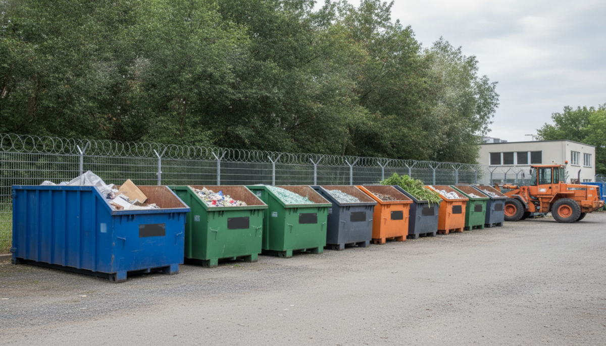 Kommunaler Wertstoffhof mit Containern