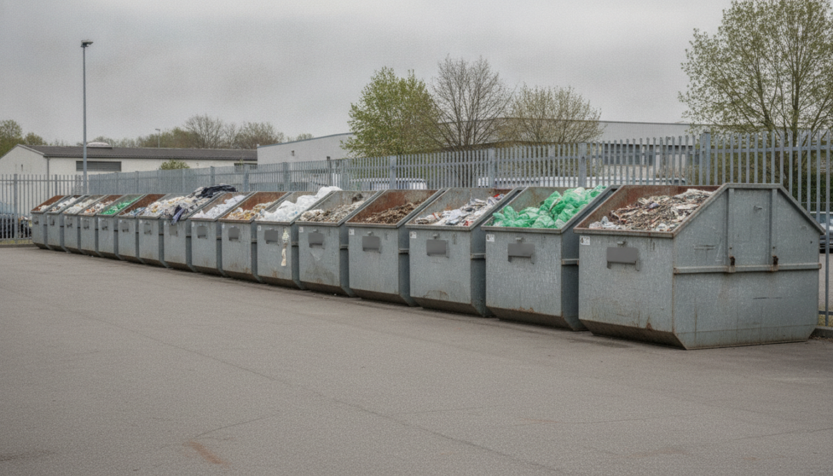 Kommunaler Wertstoffhof mit Containern