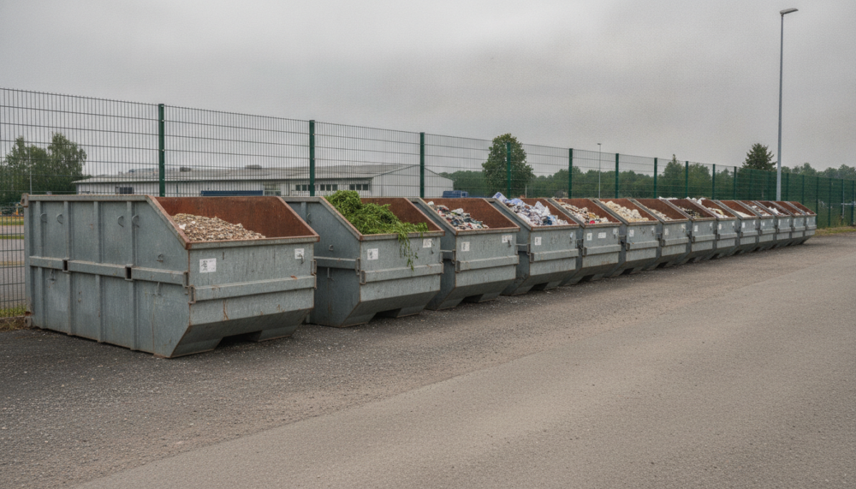 Kommunaler Wertstoffhof mit Containern