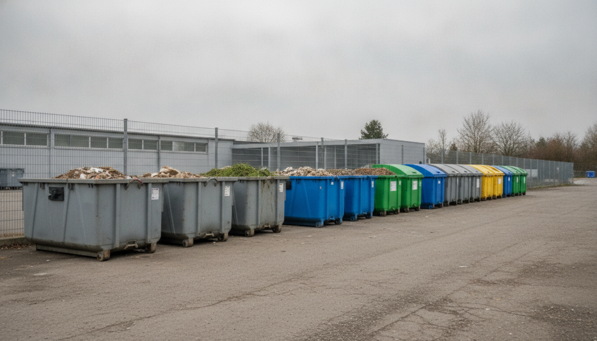 Kommunaler Wertstoffhof mit Containern