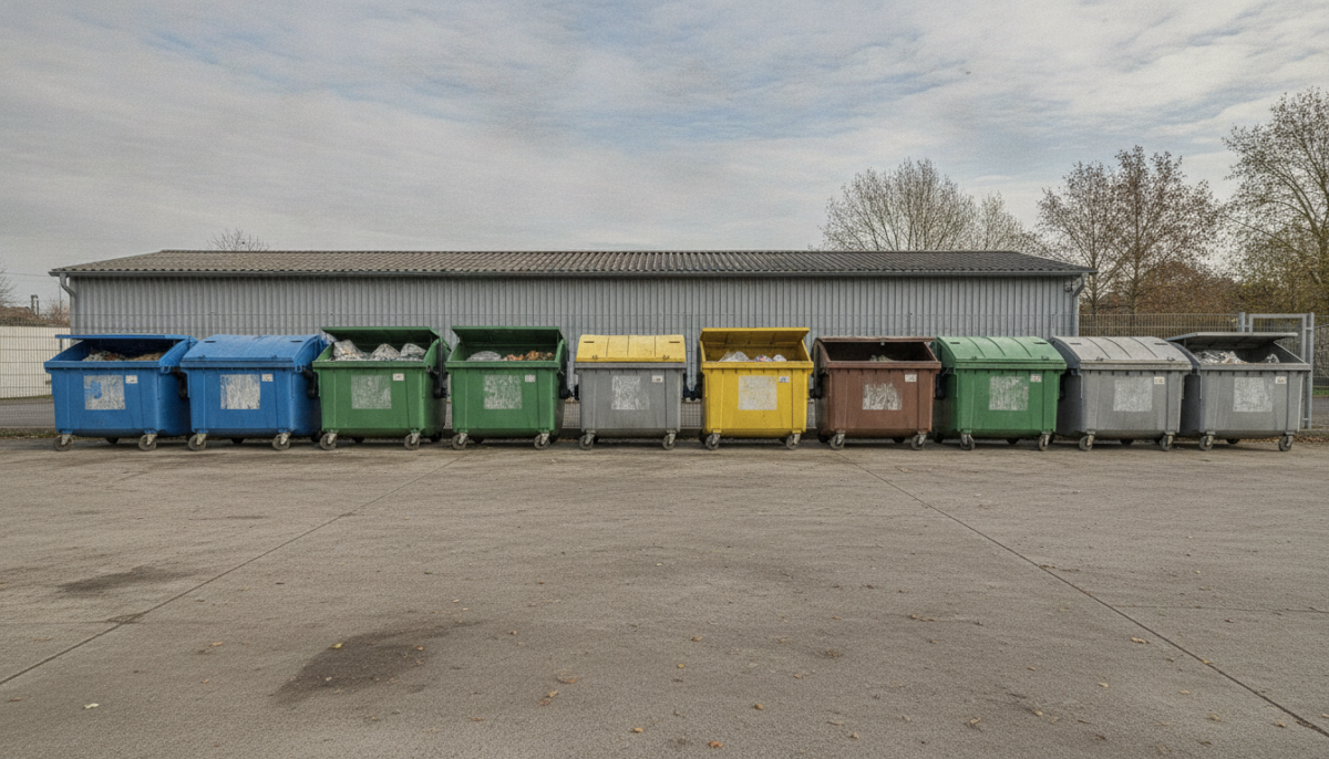 Kommunaler Wertstoffhof mit Containern