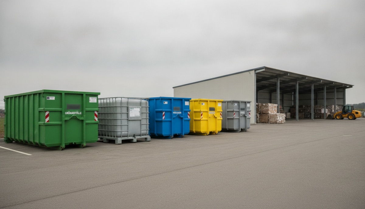 Kommunales Entsorgungszentrum mit Containern