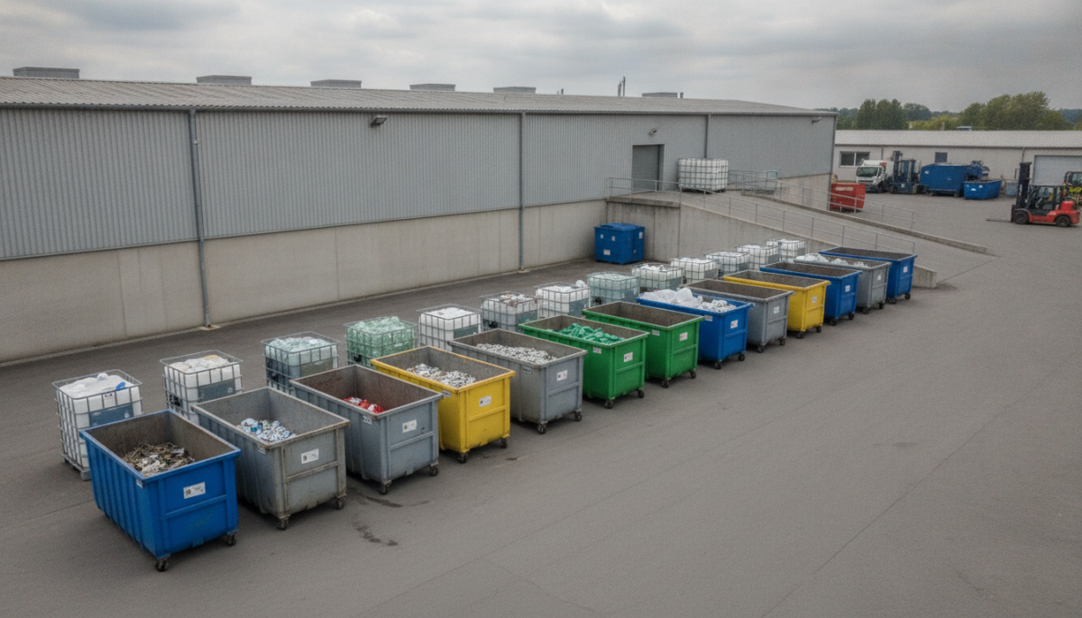 Kommunales Entsorgungszentrum mit Containern