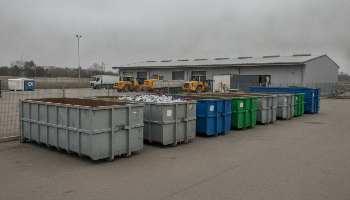 Kommunales Entsorgungszentrum mit Containern