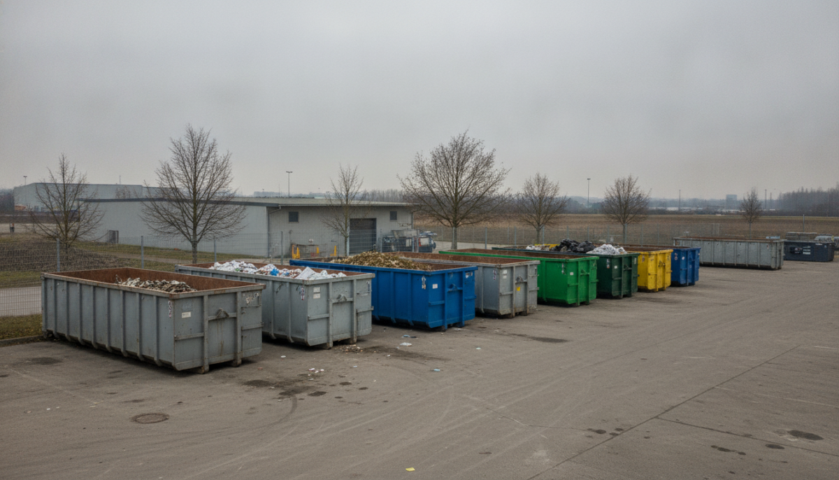 Kommunales Entsorgungszentrum mit Containern