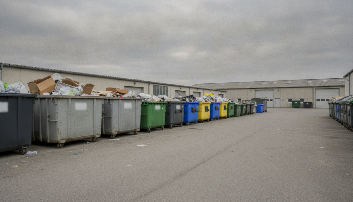 Kommunales Entsorgungszentrum mit Containern