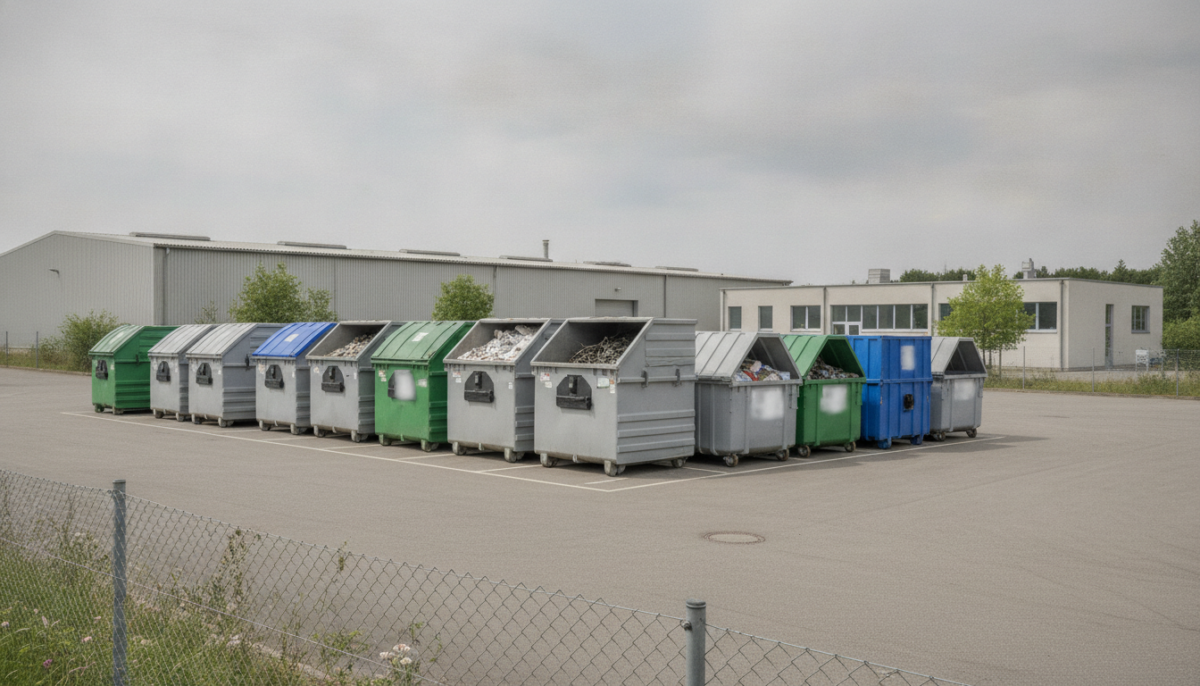 Kommunales Entsorgungszentrum mit Containern