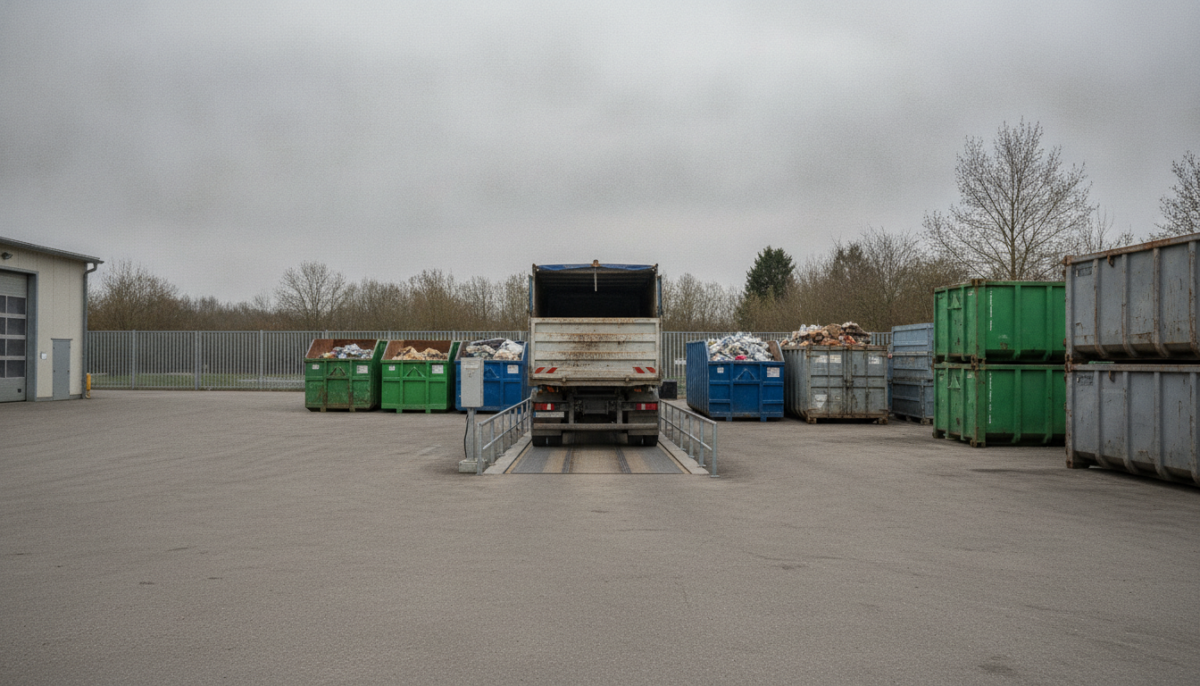 Kommunaler Wertstoffhof mit Containern
