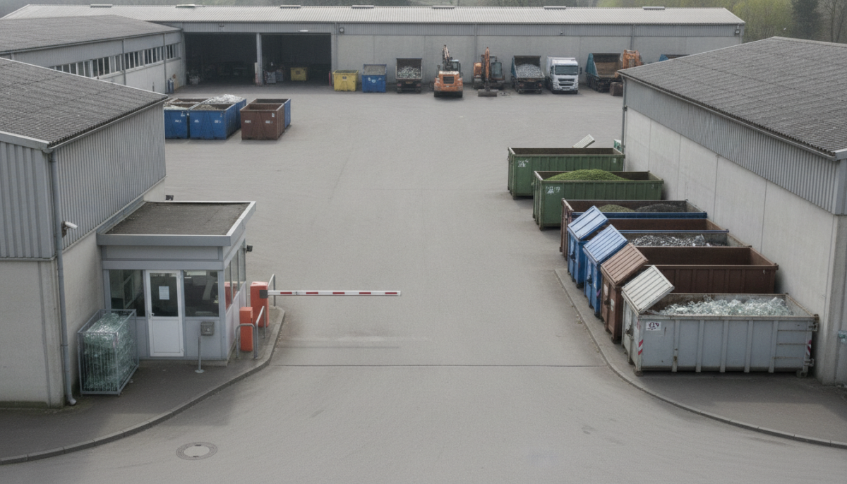 Kommunales Entsorgungszentrum mit Containern