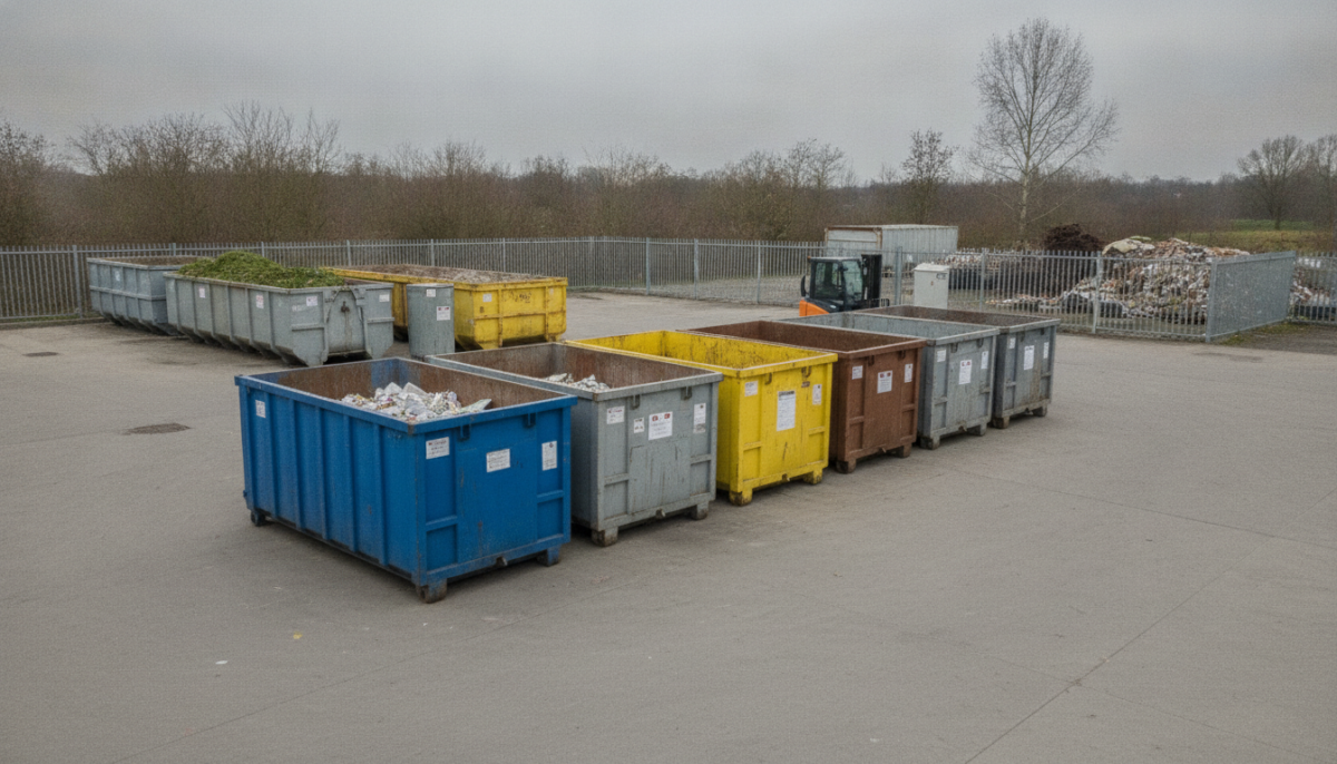 Kommunales Wertstoffzentrum mit Containern