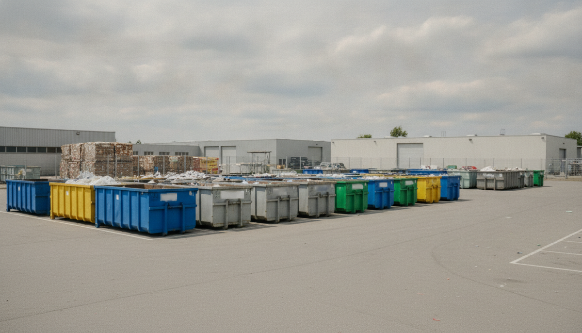 Kommunales Wertstoffzentrum mit Containern