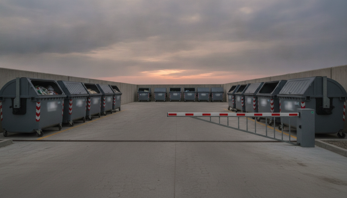 Kommunales Wertstoffzentrum mit Containern