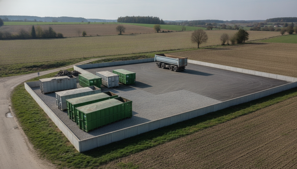 Kommunale Annahmestelle mit Containern