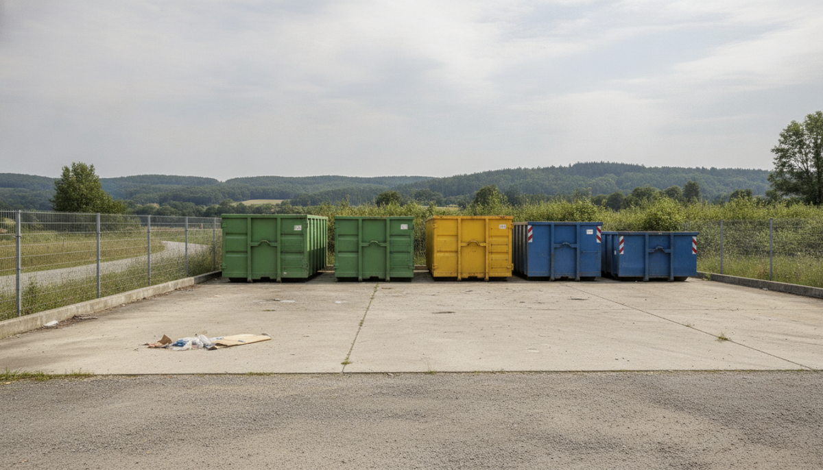 Kommunale Annahmestelle mit Containern