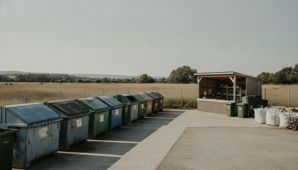 Kommunaler Wertstoffhof mit Containern