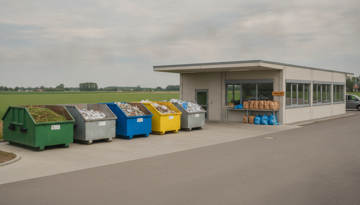 Kommunaler Wertstoffhof mit Containern