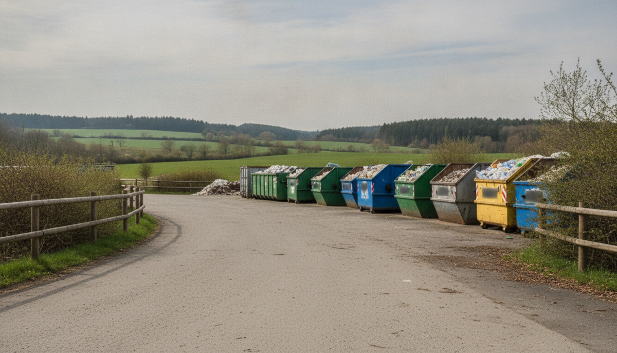 Kommunaler Wertstoffhof mit Containern