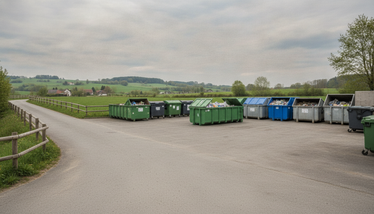 Kommunaler Wertstoffhof mit Containern