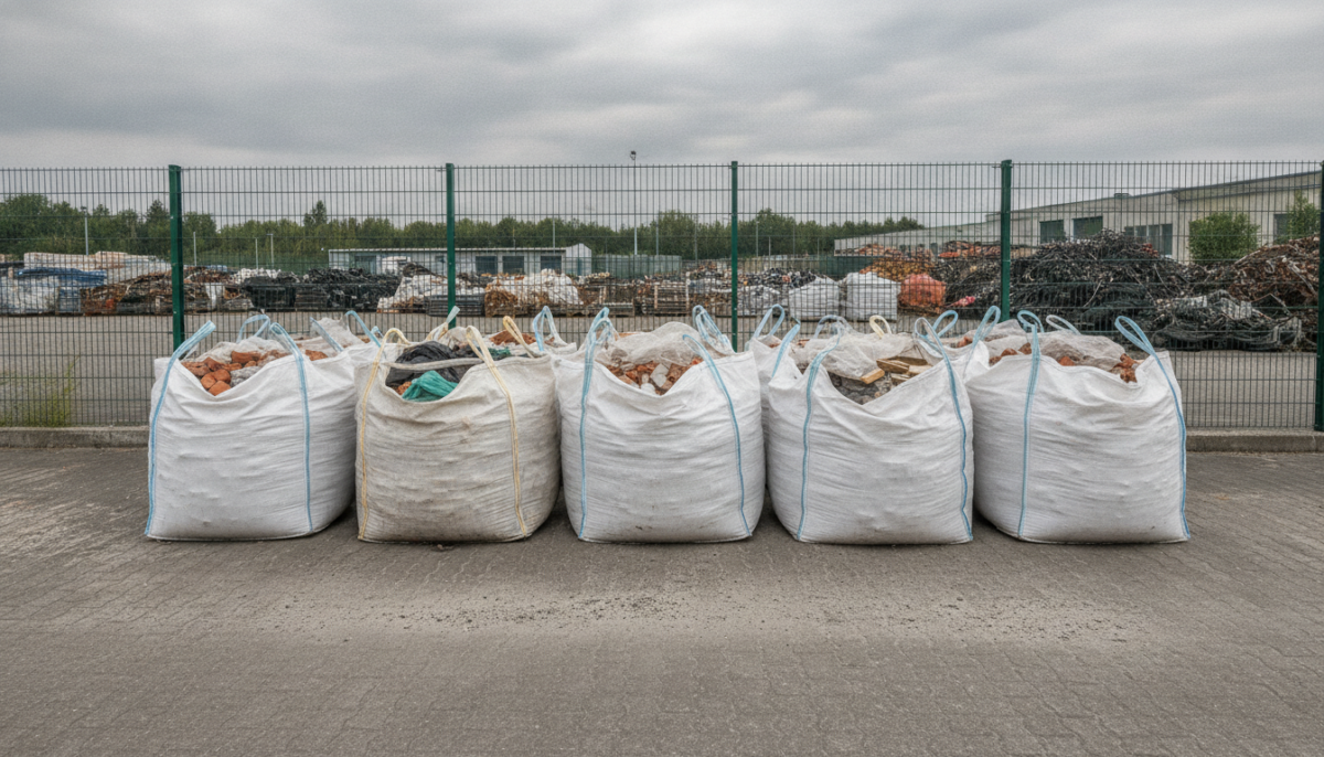 Big Bags mit verpackten Abfaellen