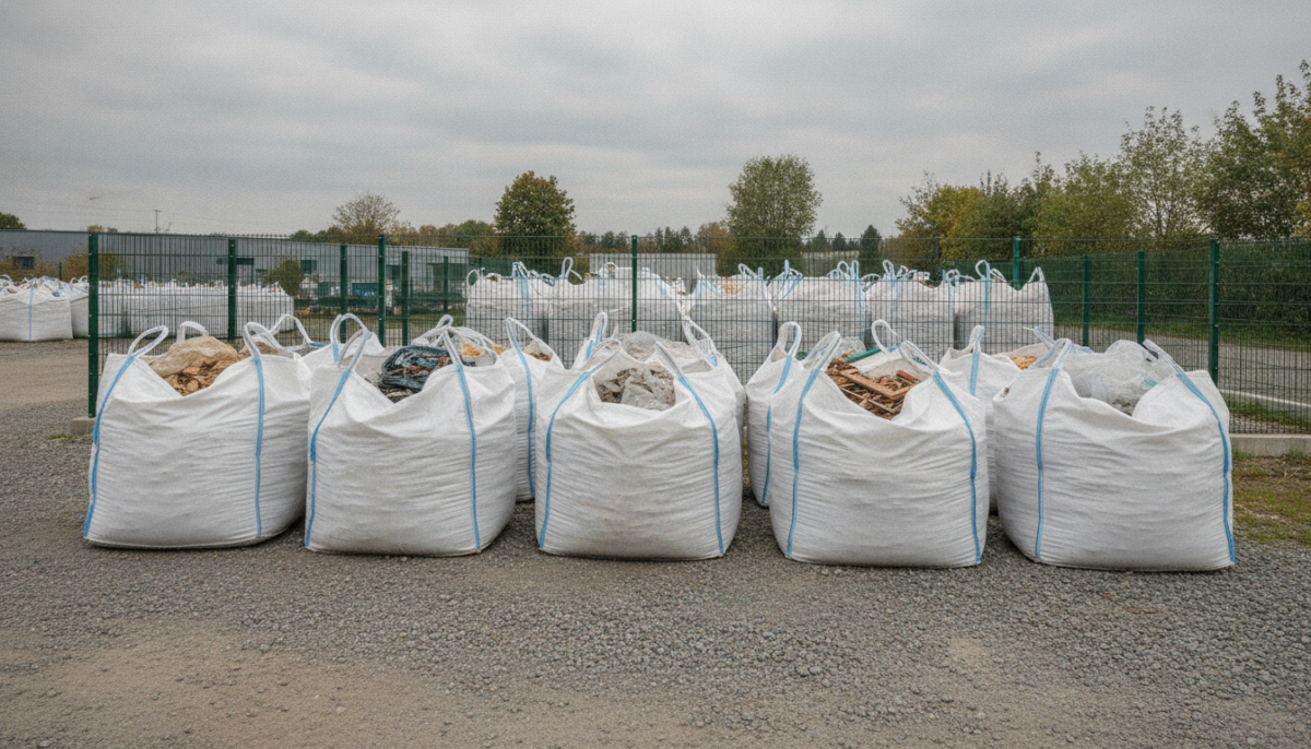 Big Bags mit verpackten Bauabfaellen