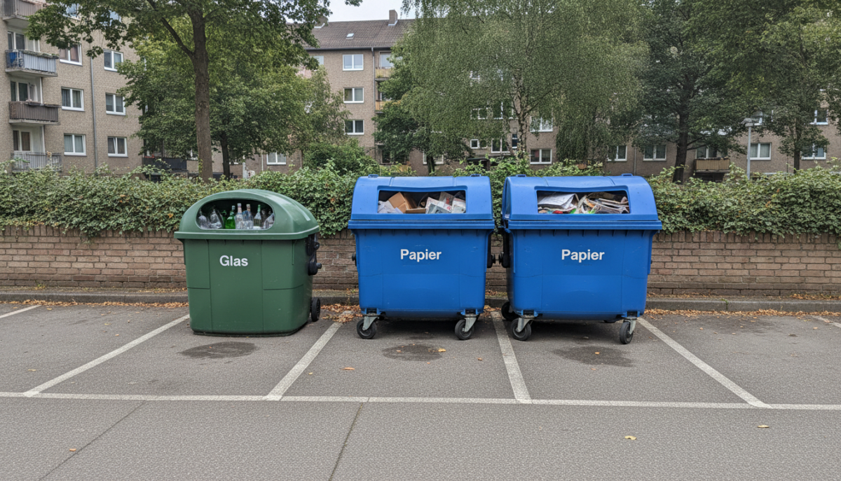 Wertstoffcontainer fuer Glas und Papier