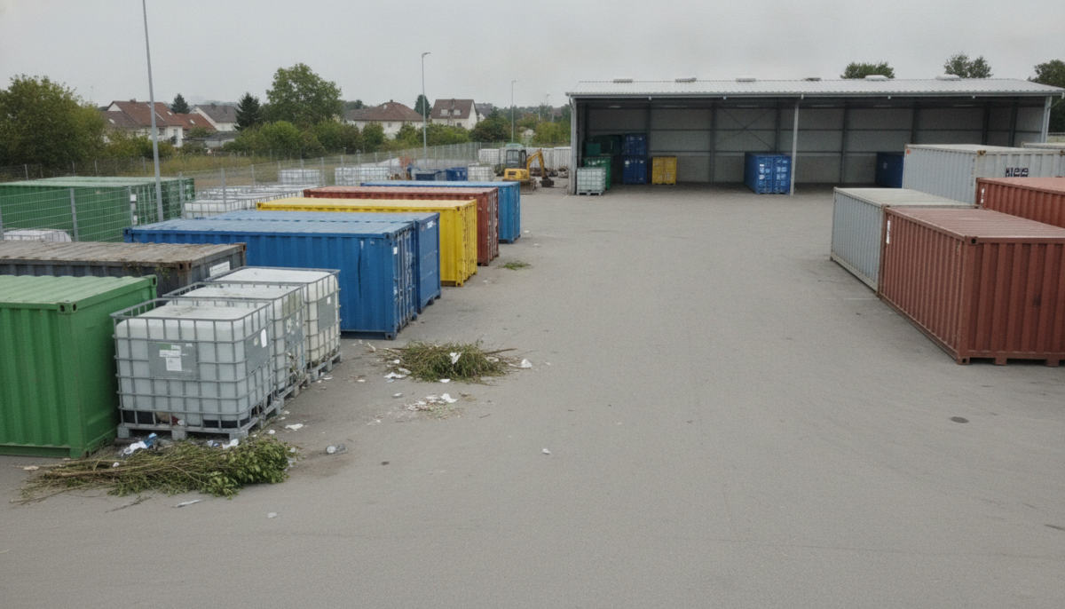 Kommunaler Wertstoffhof mit Containern
