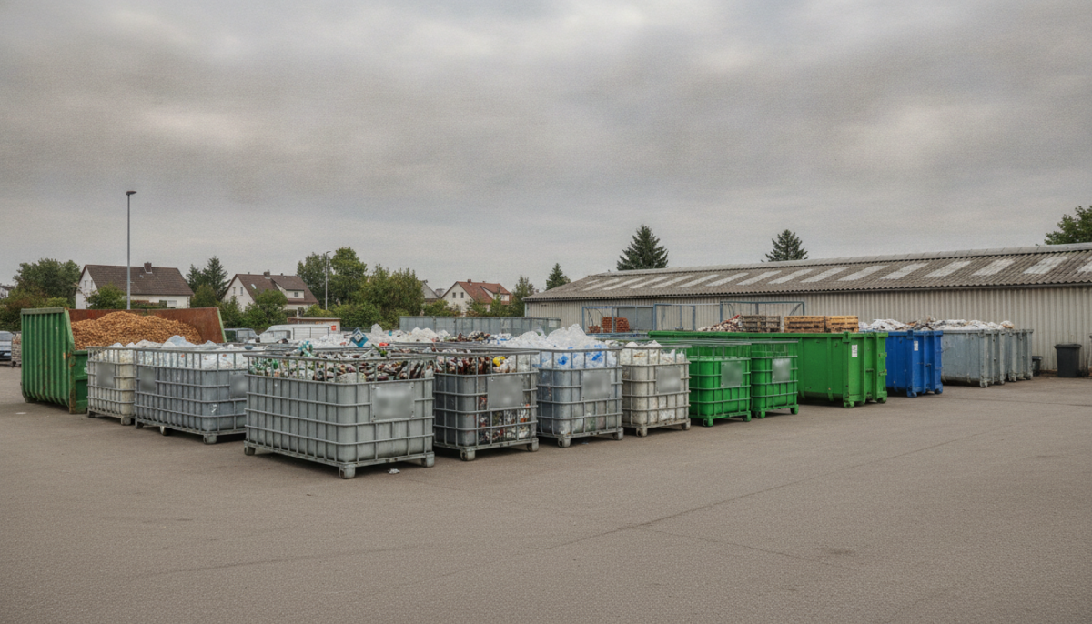 Kommunaler Wertstoffhof mit Containern