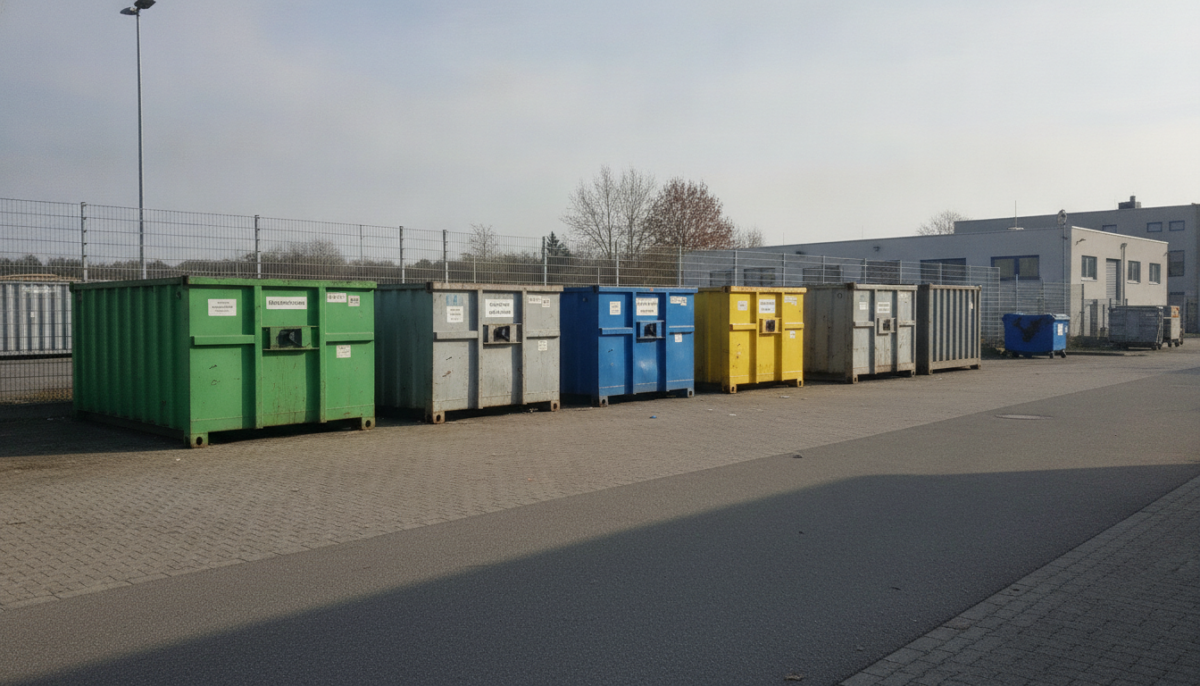 Kommunaler Wertstoffhof mit Containern